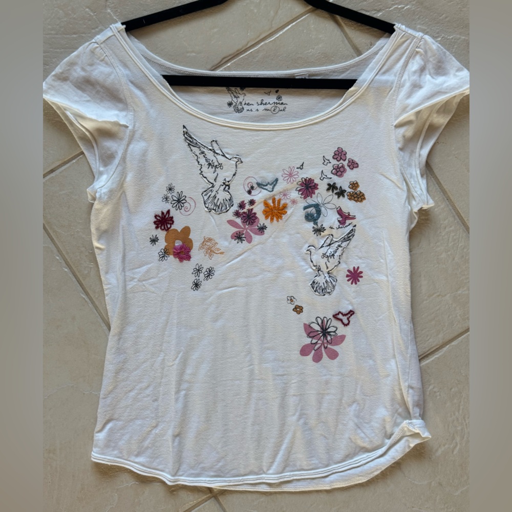 Ben Sherman White Tee with Black Graphic